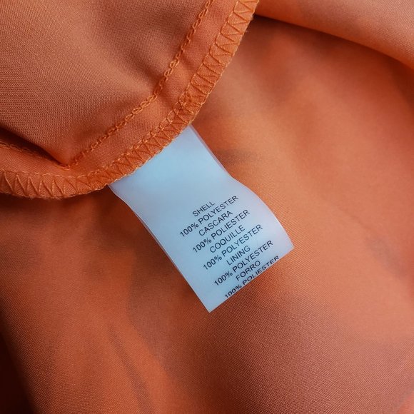 Vince Camuto Women's sz 12 Orange Floral knee length lined dress - Preloved - Picture 8 of 9